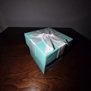Blue Gift Box with Silver Ribbon